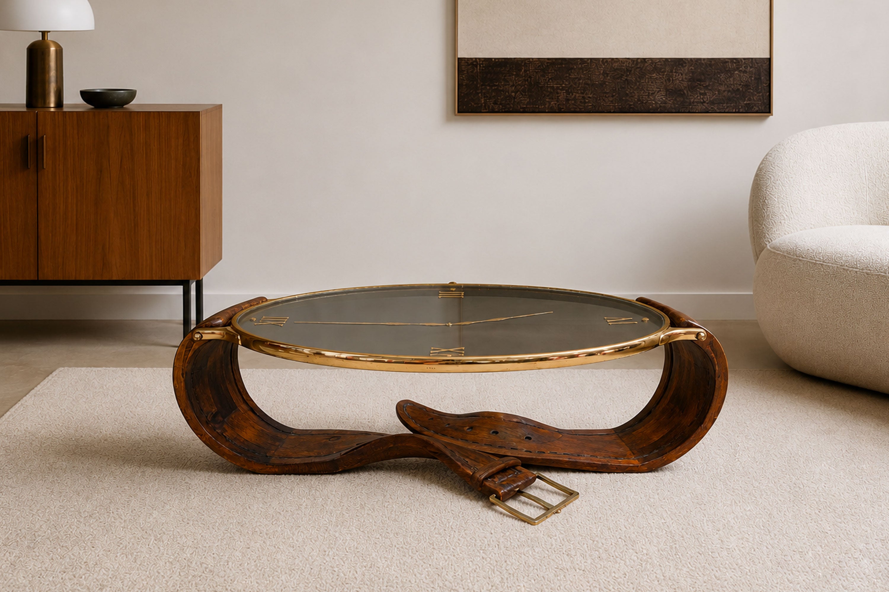 Rare Sculptural ''Watch'' Coffee table by DS Florence 1960 Italy