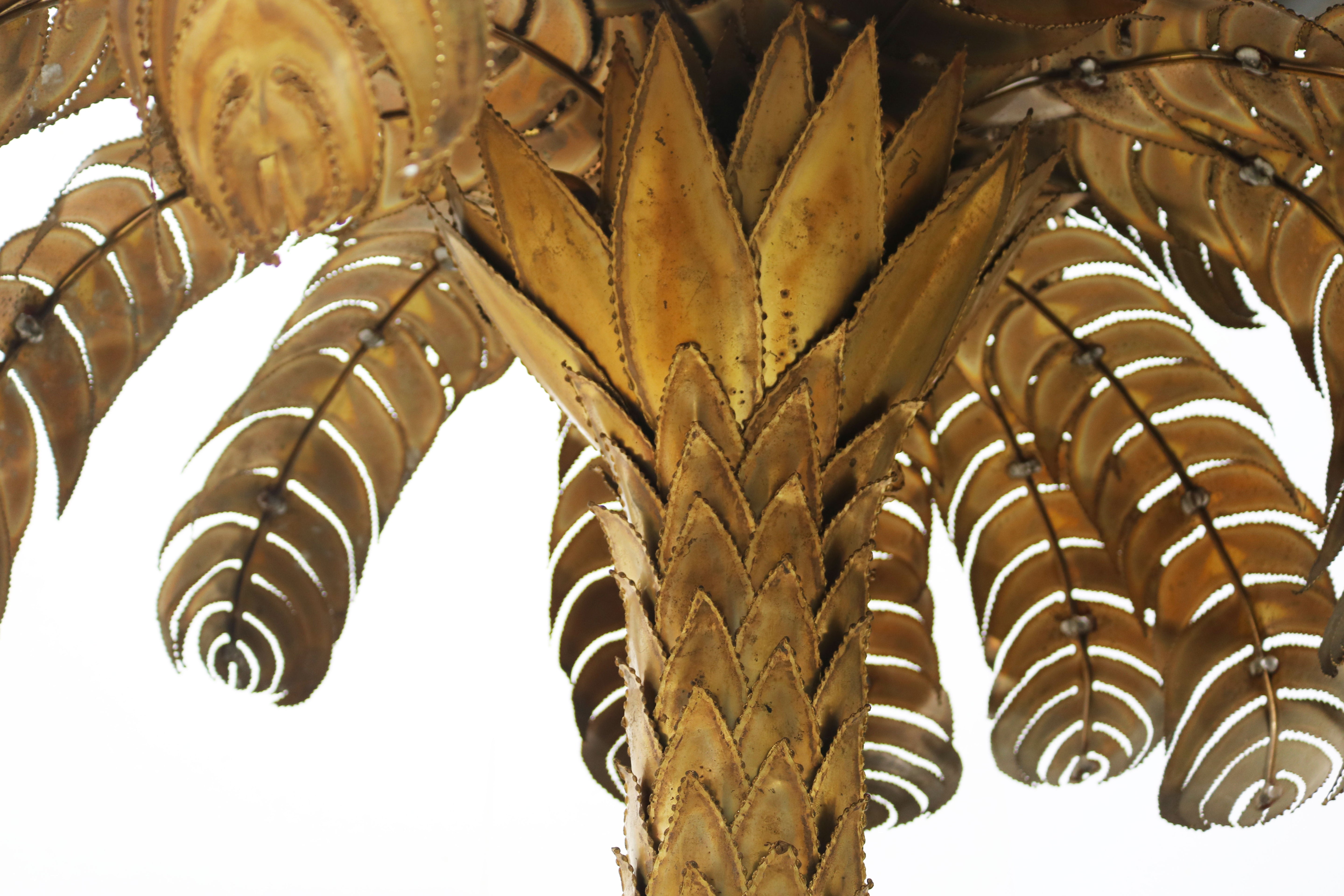 Large 195cm Palm tree floor lamp by Christian Techoueyres for Maison Jansen 1970