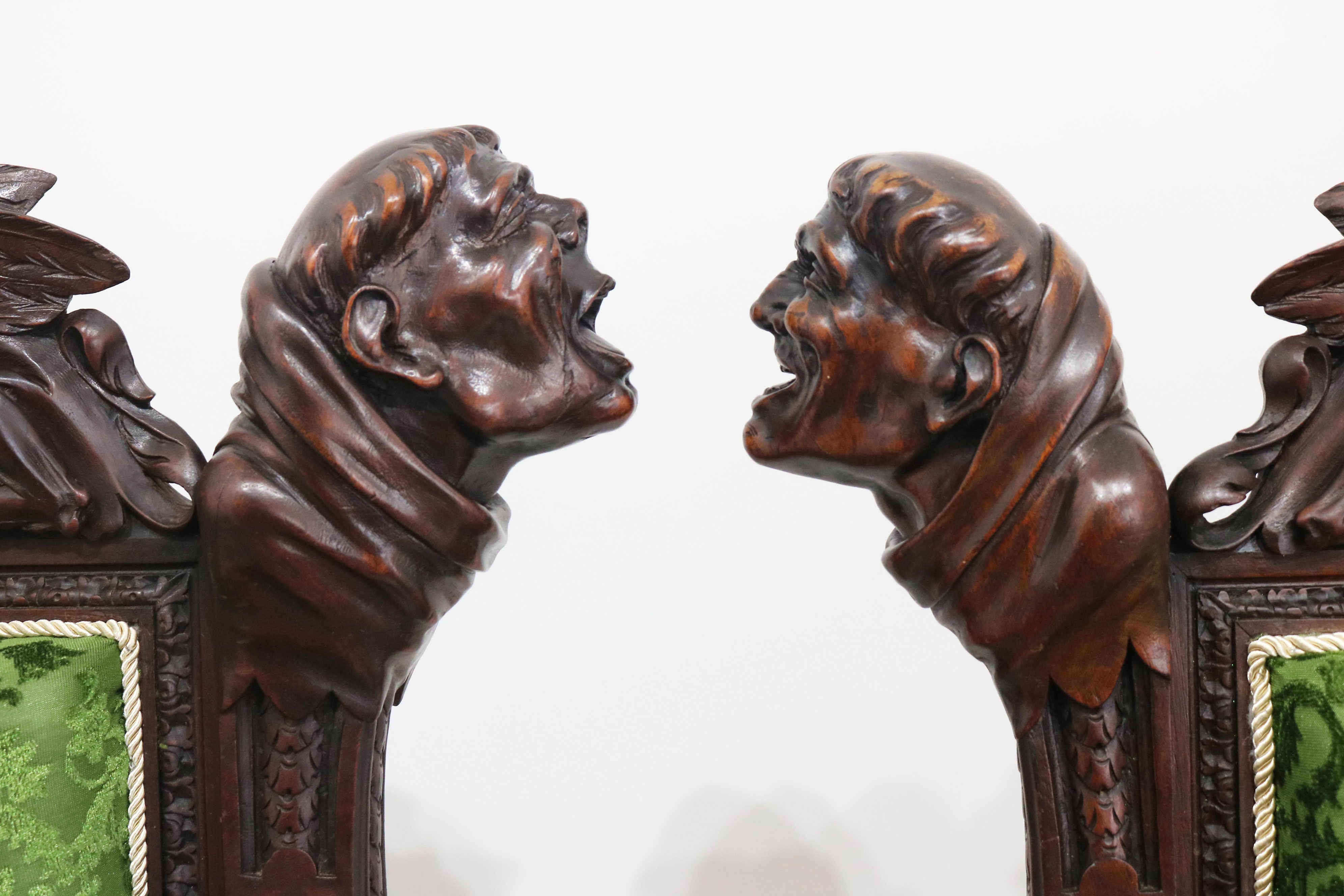 Pair of Gothic Revival lounge chairs by Victor Aimone 1880