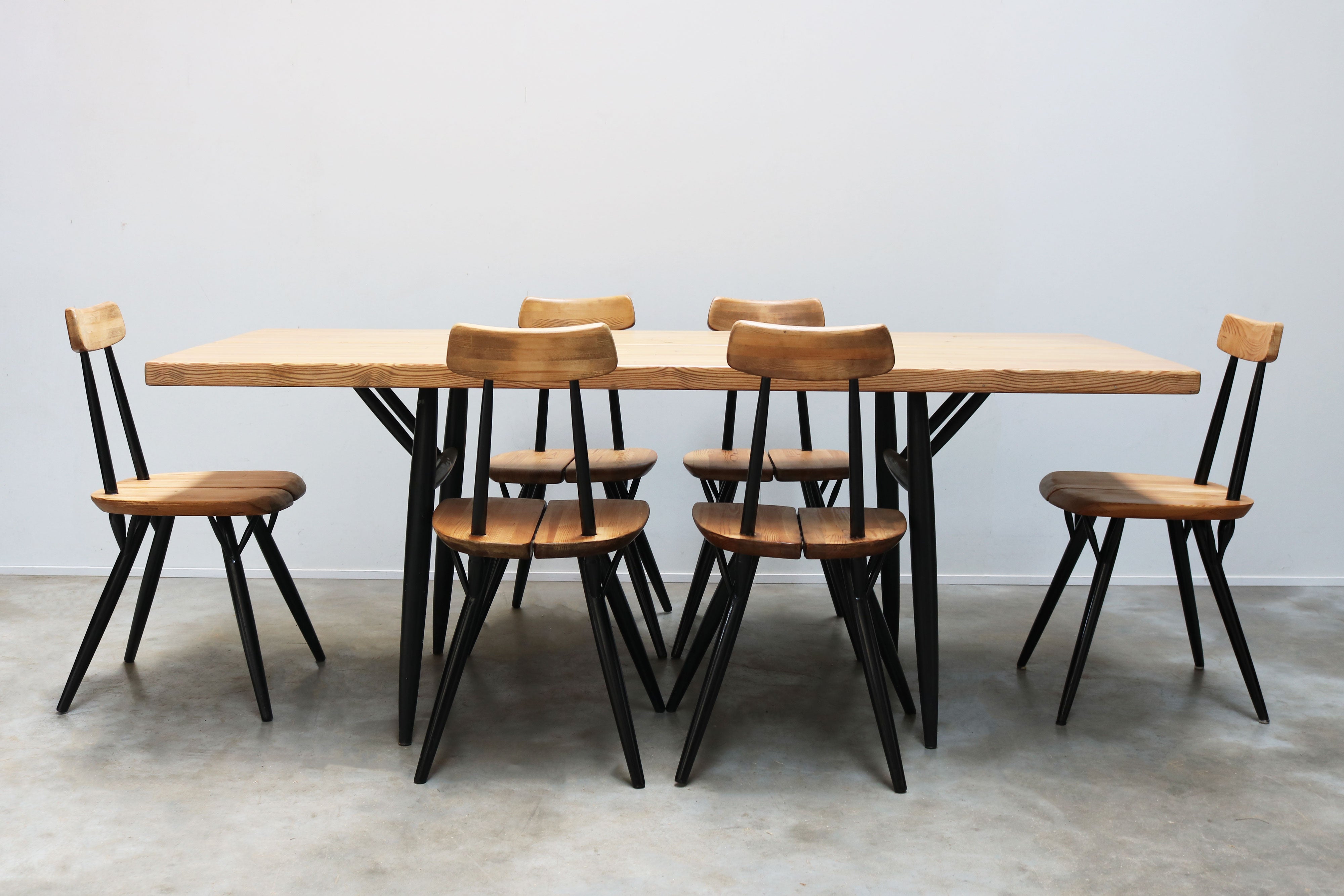 Rare ''Pirkka'' dining room set by Ilmari Tapiovaara for Laukaan Puu 1955