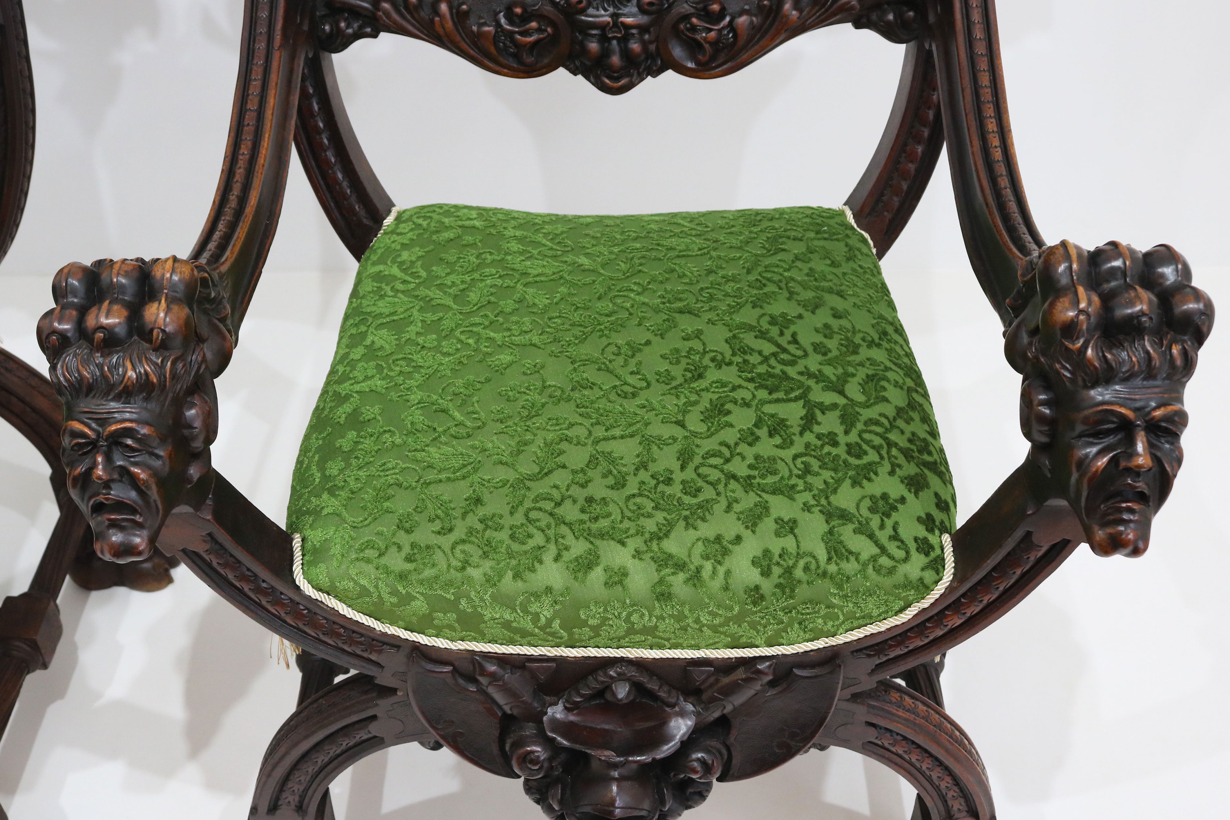 Pair of Gothic Revival lounge chairs by Victor Aimone 1880