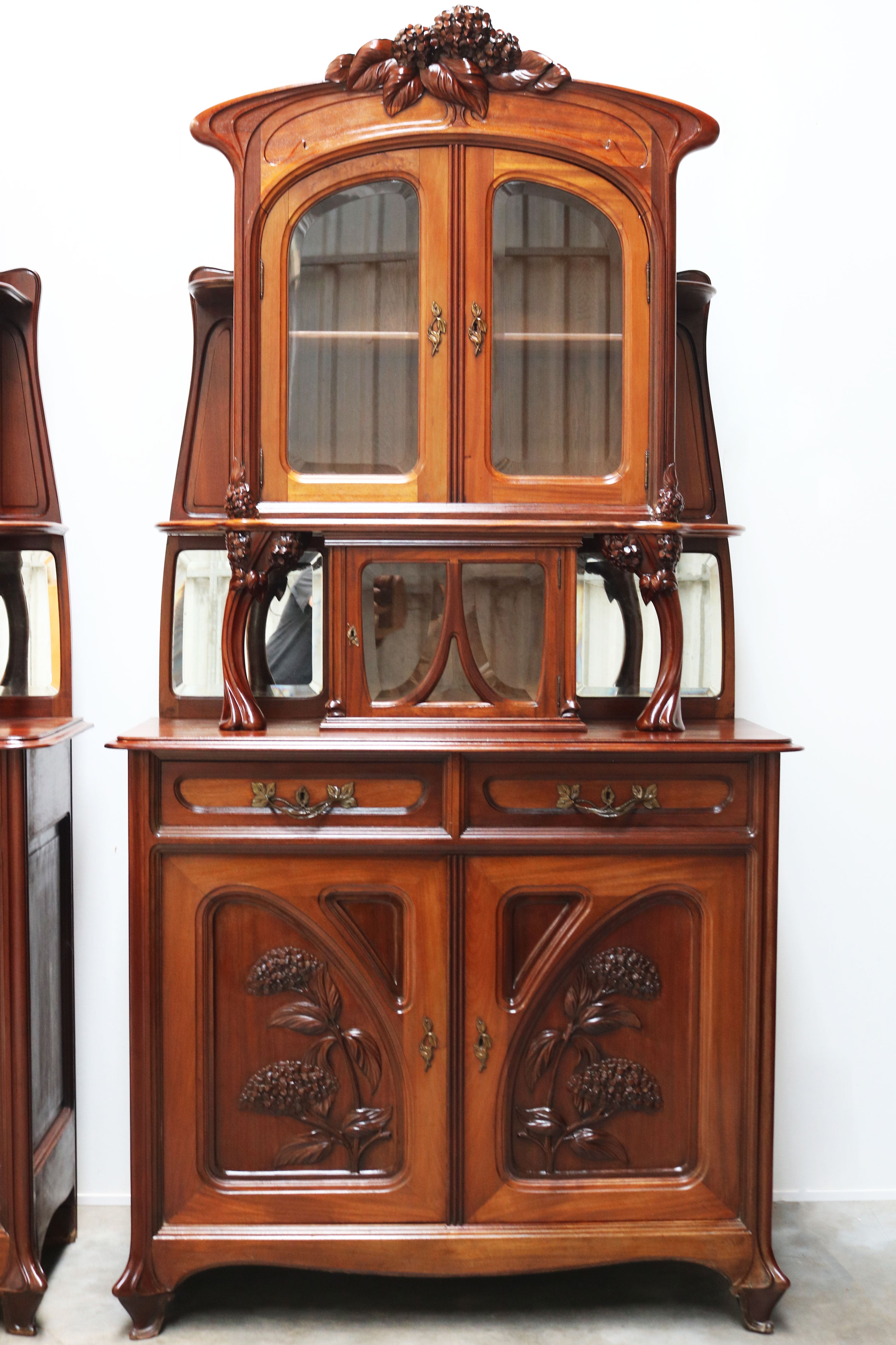 Pair of Art Nouveau buffet cabinet by Maison Gouffe Jeune 1902