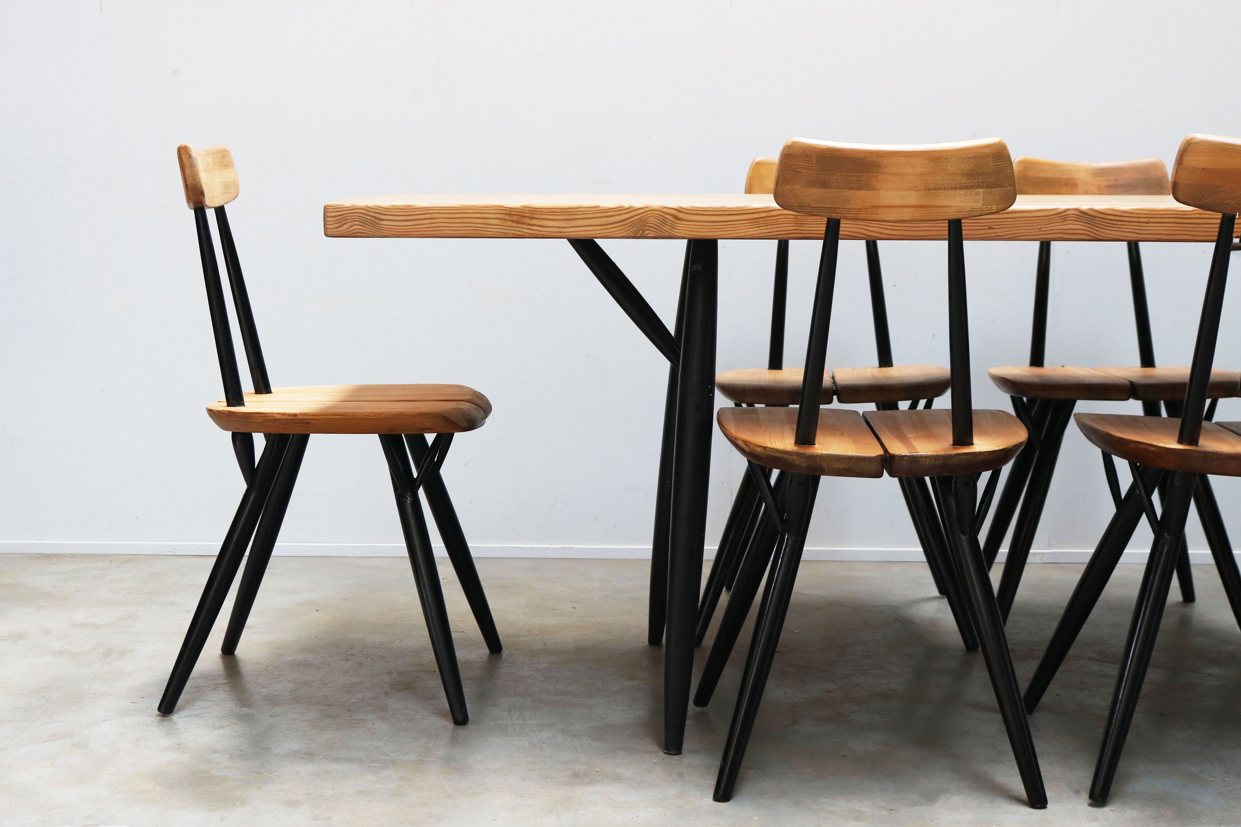 Rare ''Pirkka'' dining room set by Ilmari Tapiovaara for Laukaan Puu 1955