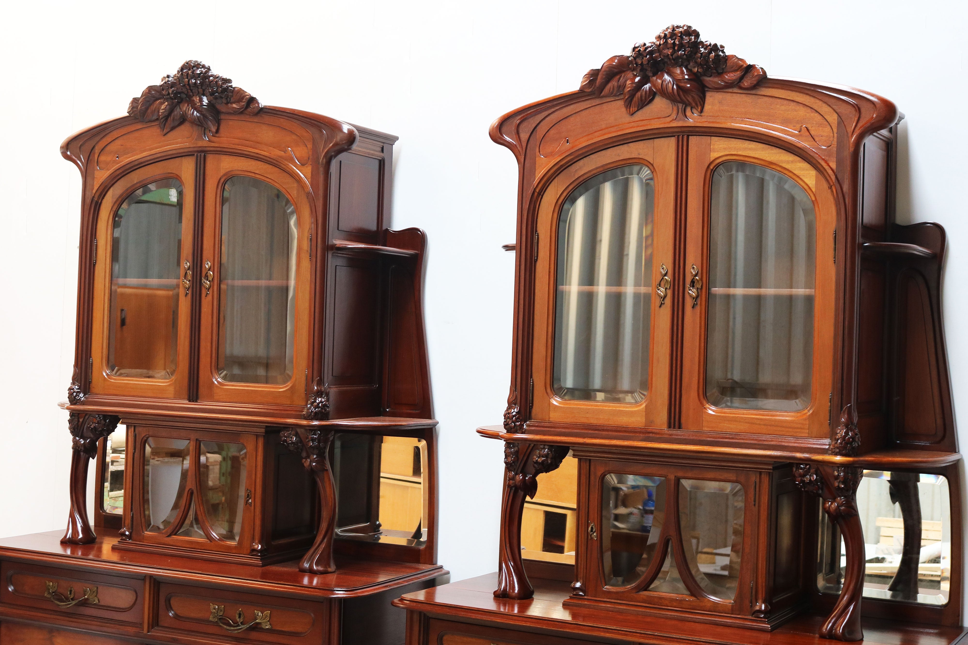 Pair of Art Nouveau buffet cabinet by Maison Gouffe Jeune 1902
