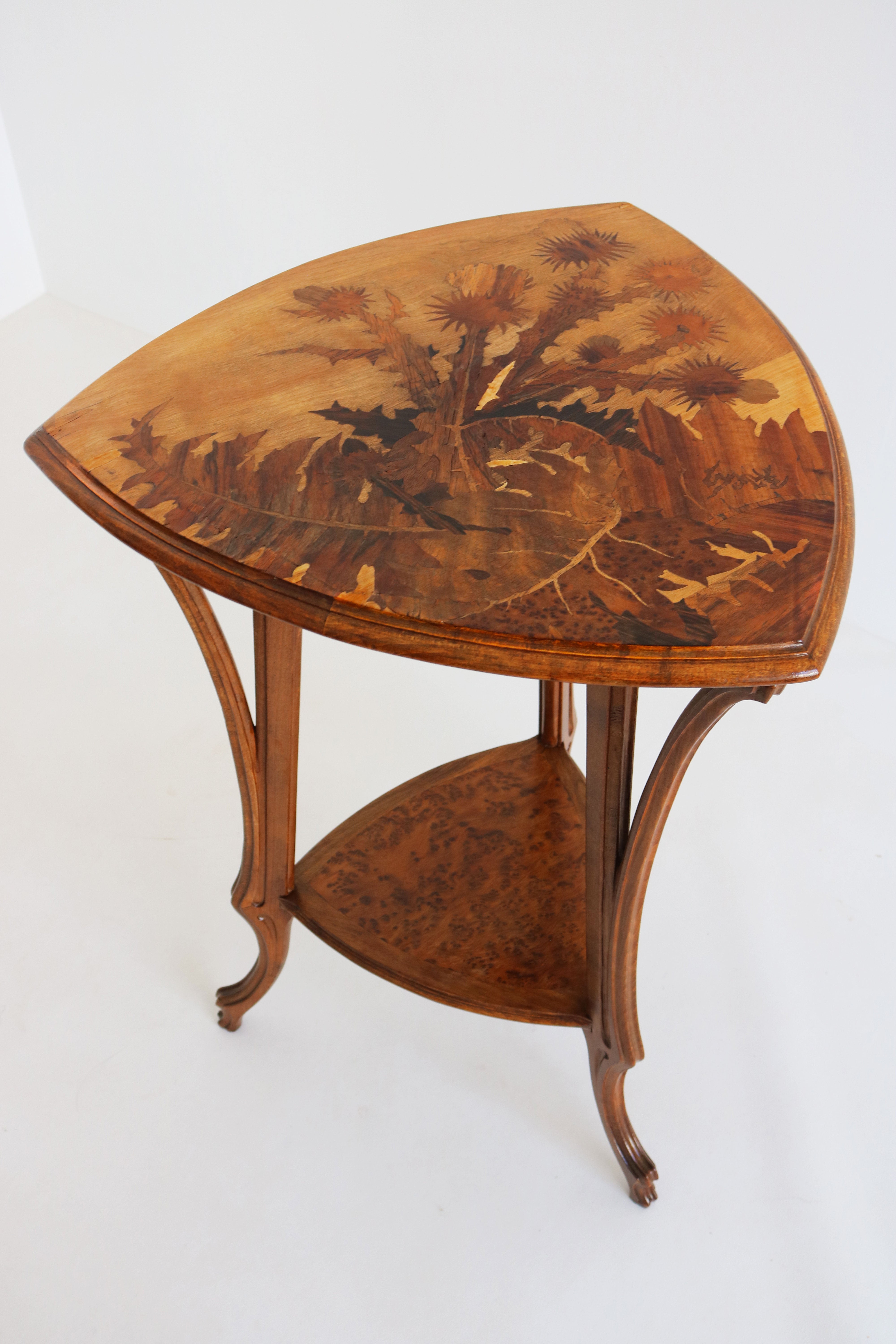 Art Nouveau Gueridon ''Thistle'' by Emile Galle 1900