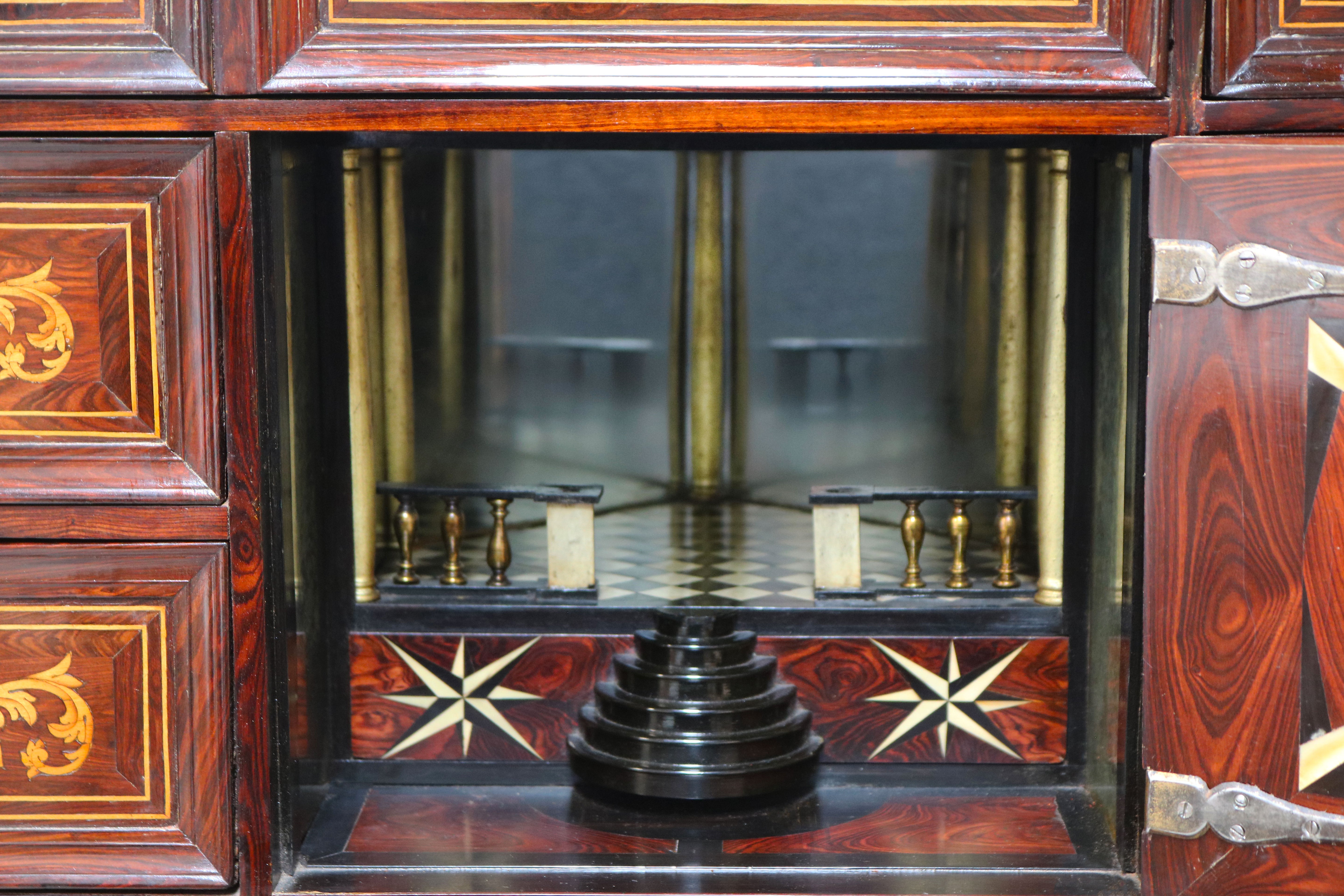 17th century style Dutch marquetry Art cabinet