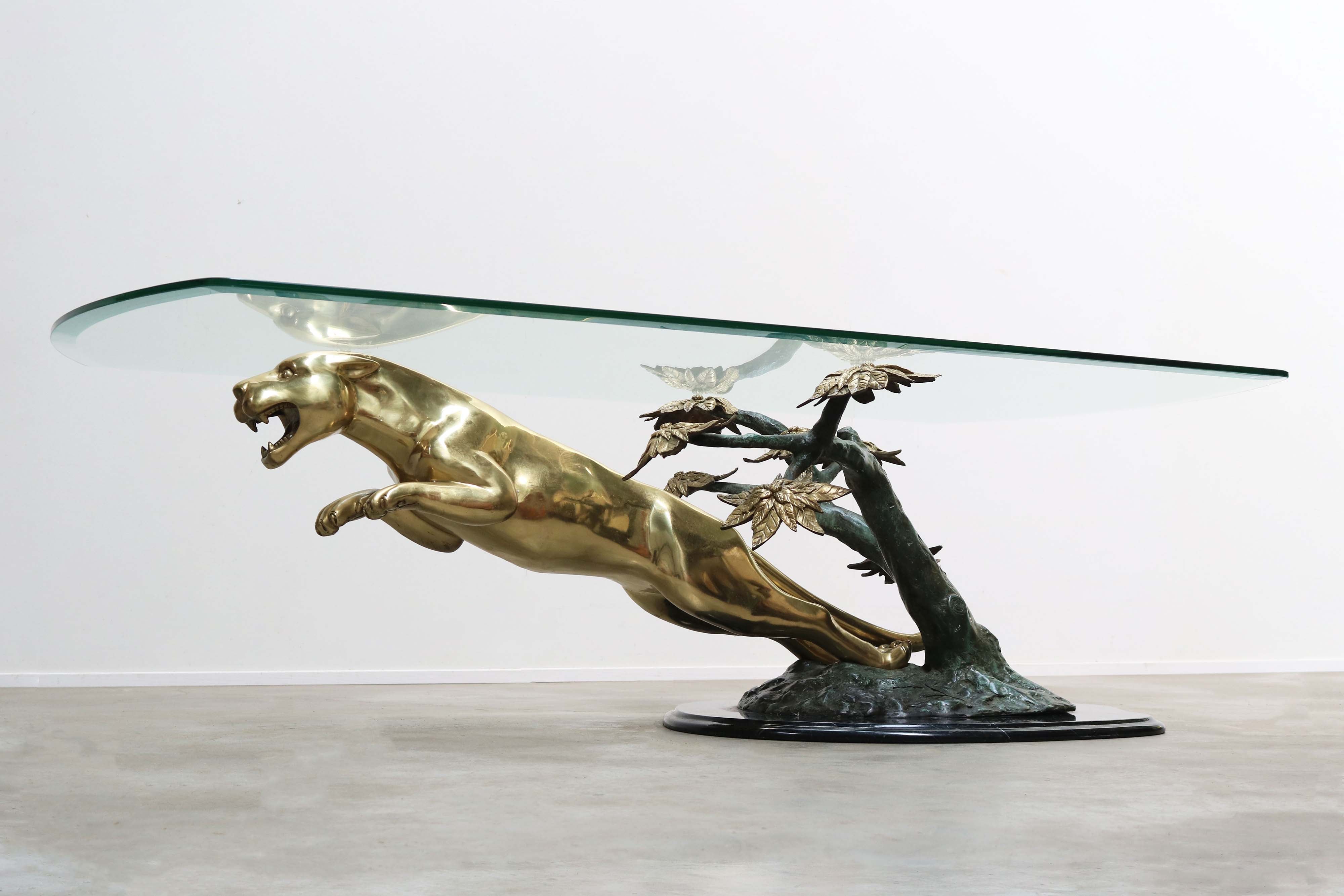 Maison Jansen ''Leaping Panther'' Coffee table 1960