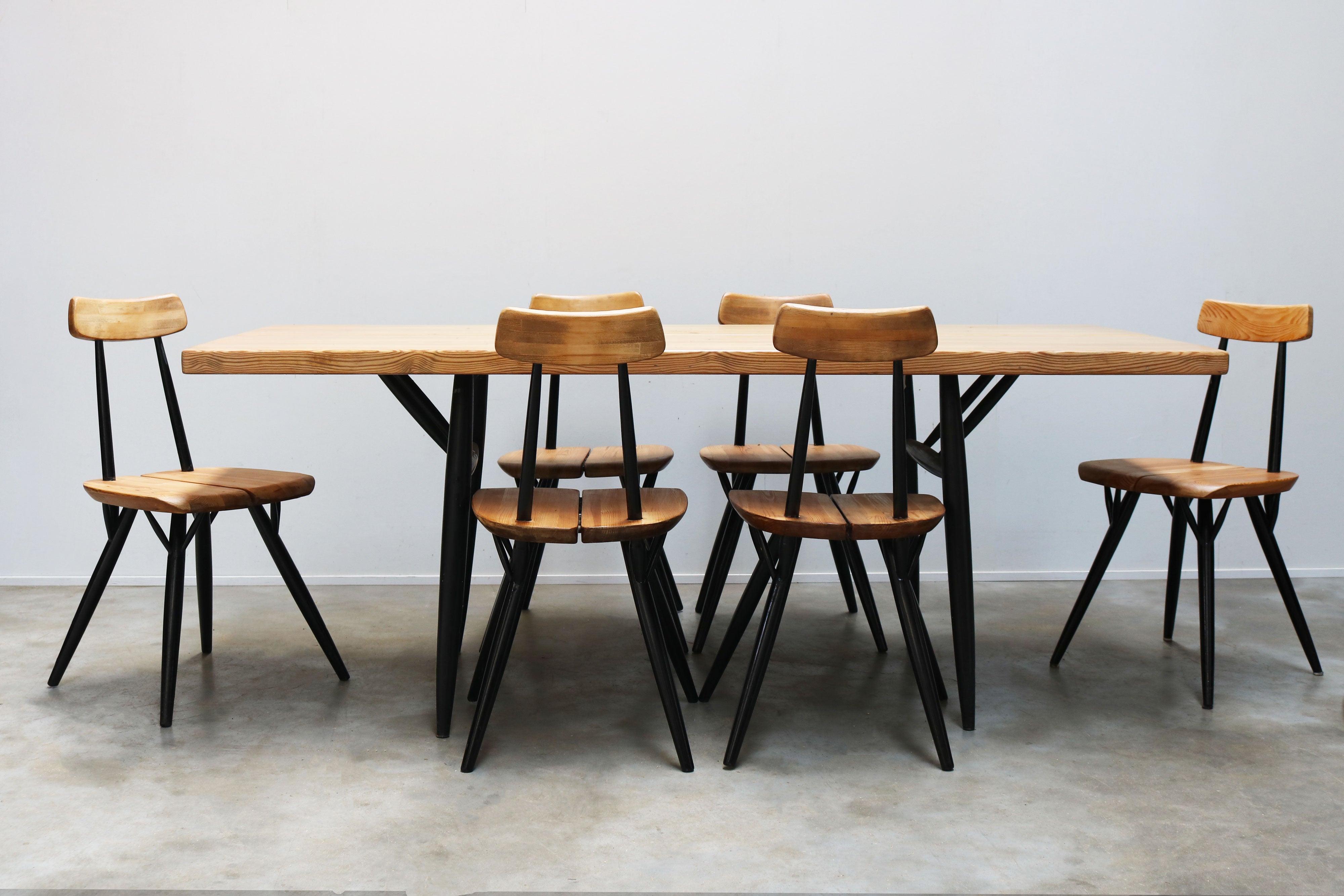 Rare ''Pirkka'' dining room set by Ilmari Tapiovaara for Laukaan Puu 1955