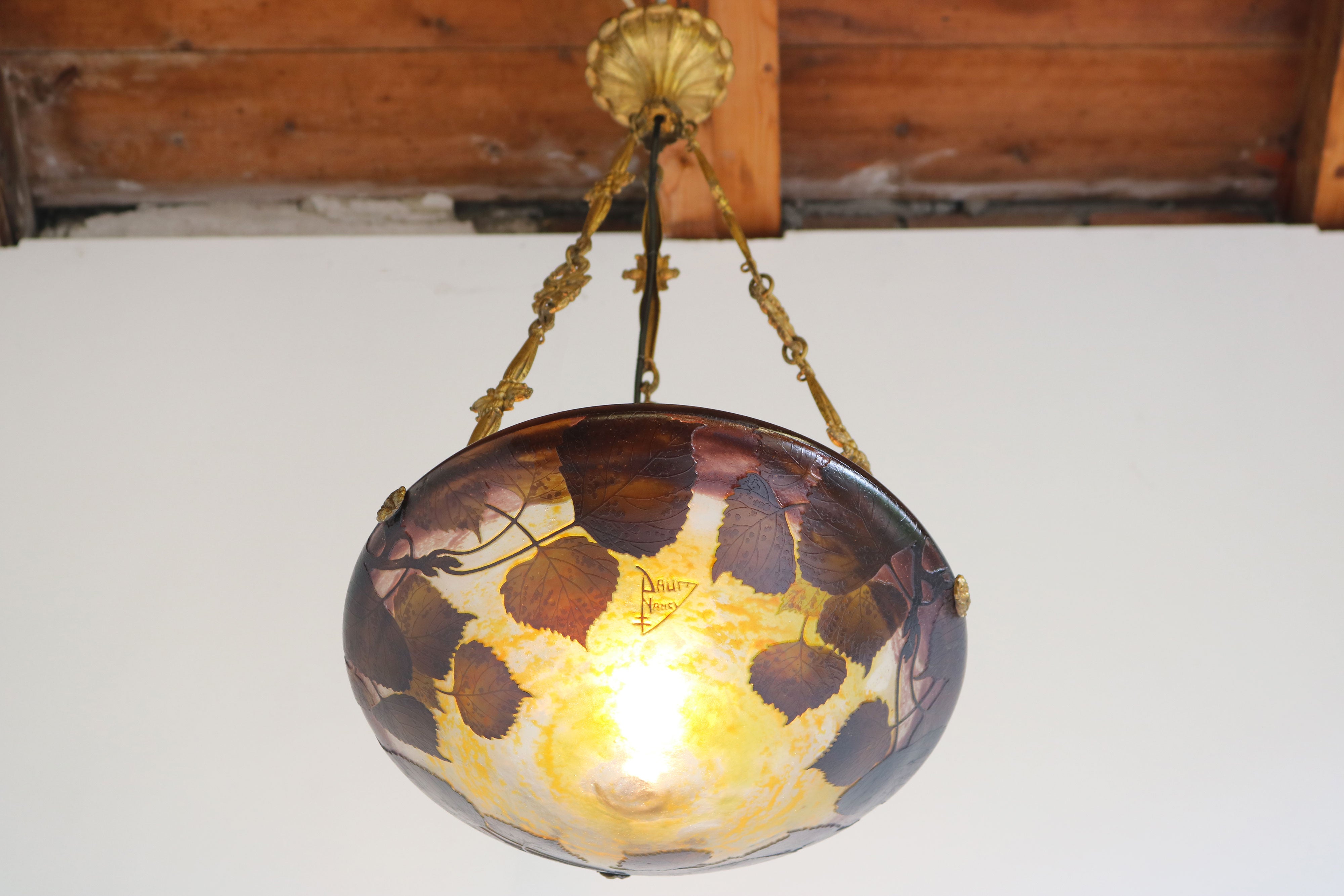 Art Nouveau chandelier by DaumNancy & A. Petitot 1910