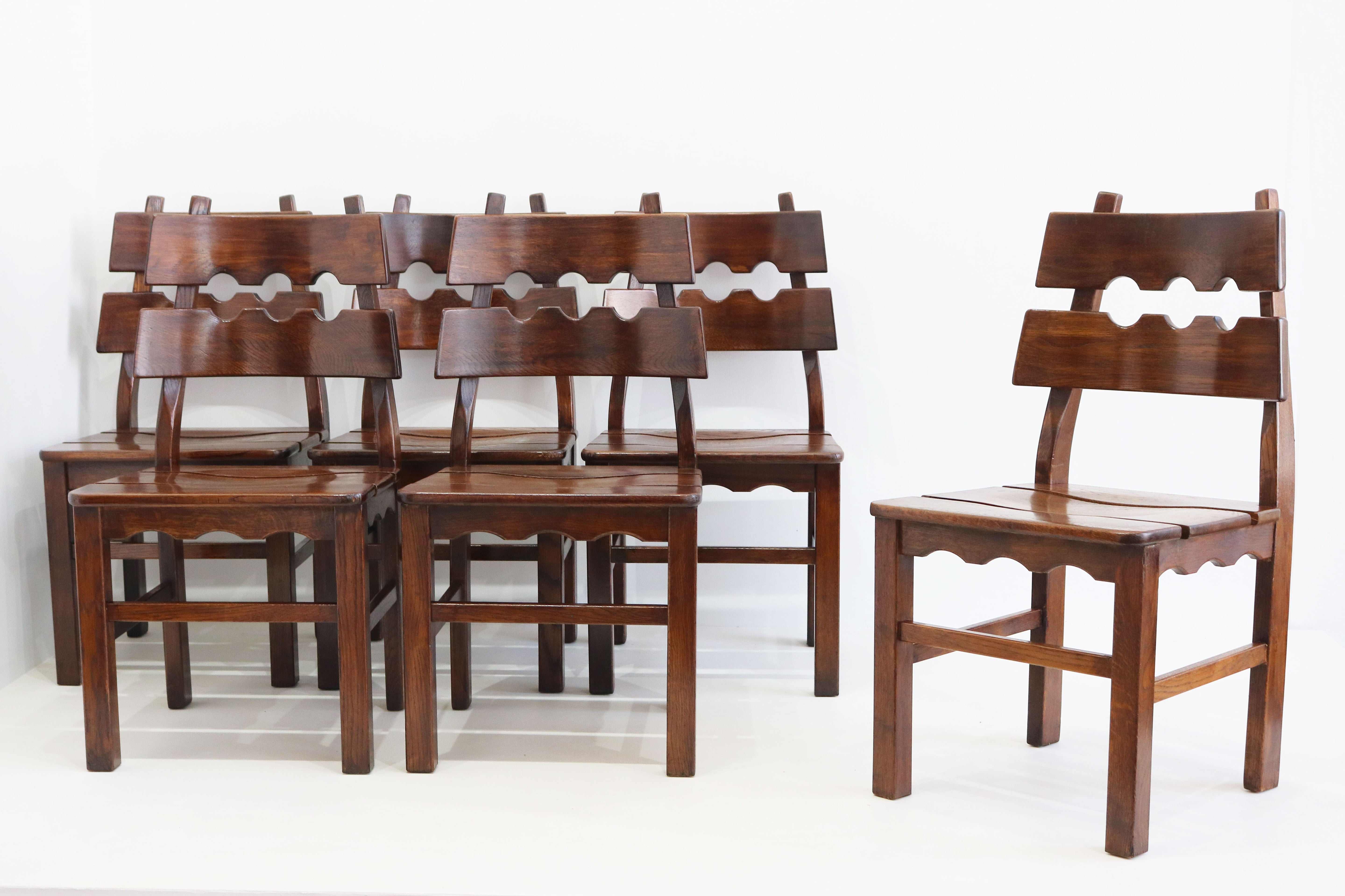 Set of 6 ''Razor Back'' chairs by Henning kjaernulf for Nyrup Møbelfabrik 1970
