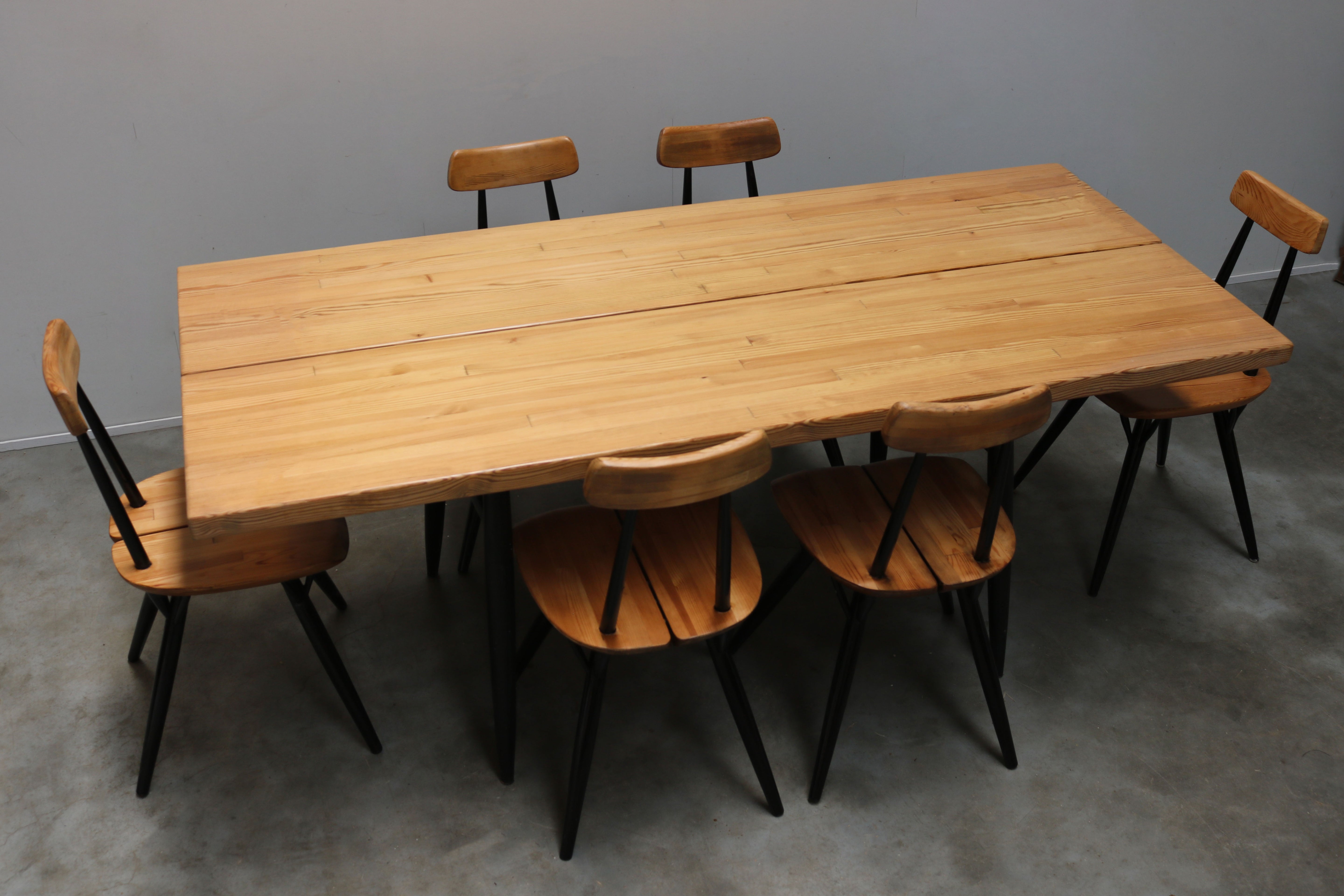 Rare ''Pirkka'' dining room set by Ilmari Tapiovaara for Laukaan Puu 1955