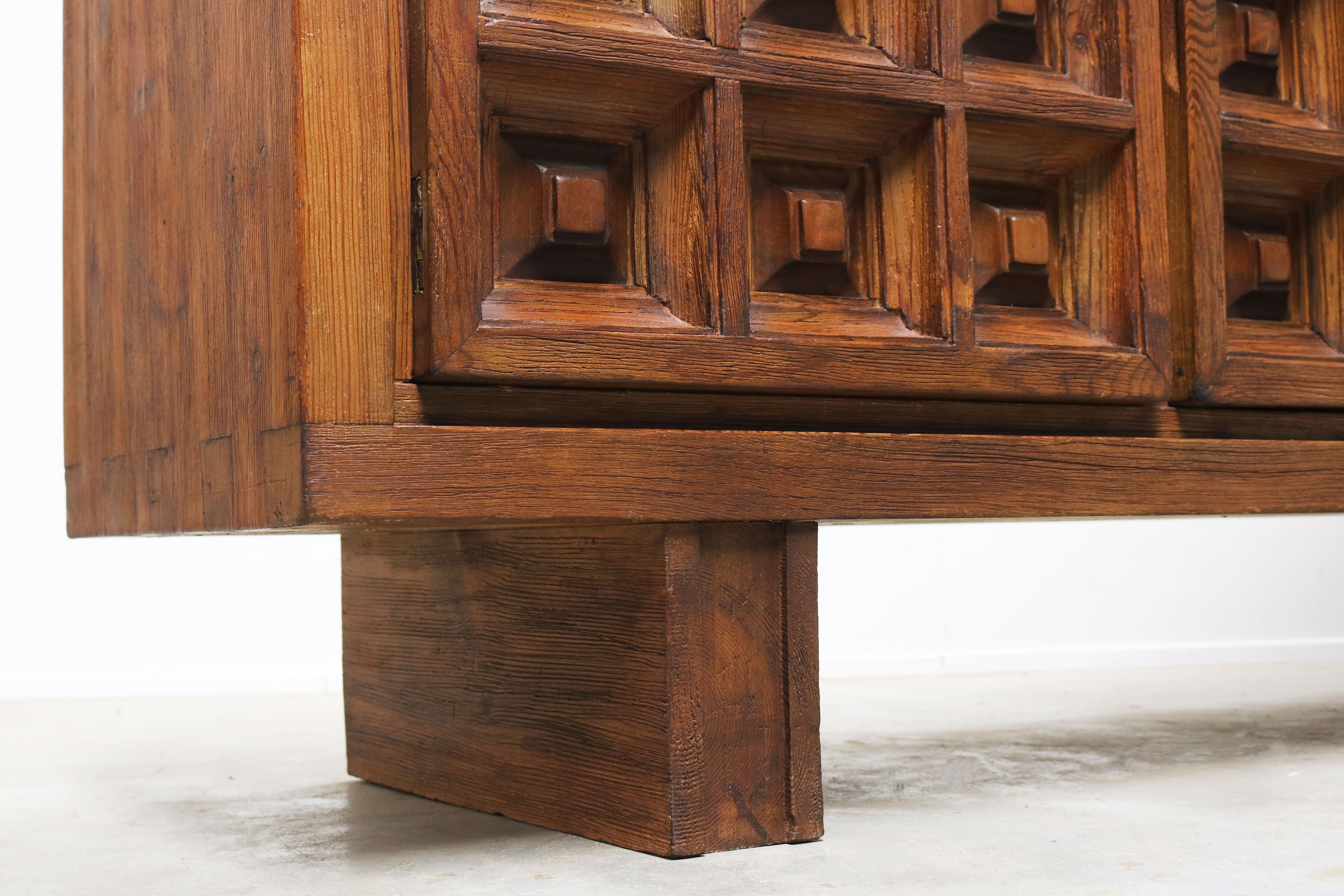 Exquisite Brutalist design sideboard by BIOSCA Spain 1960
