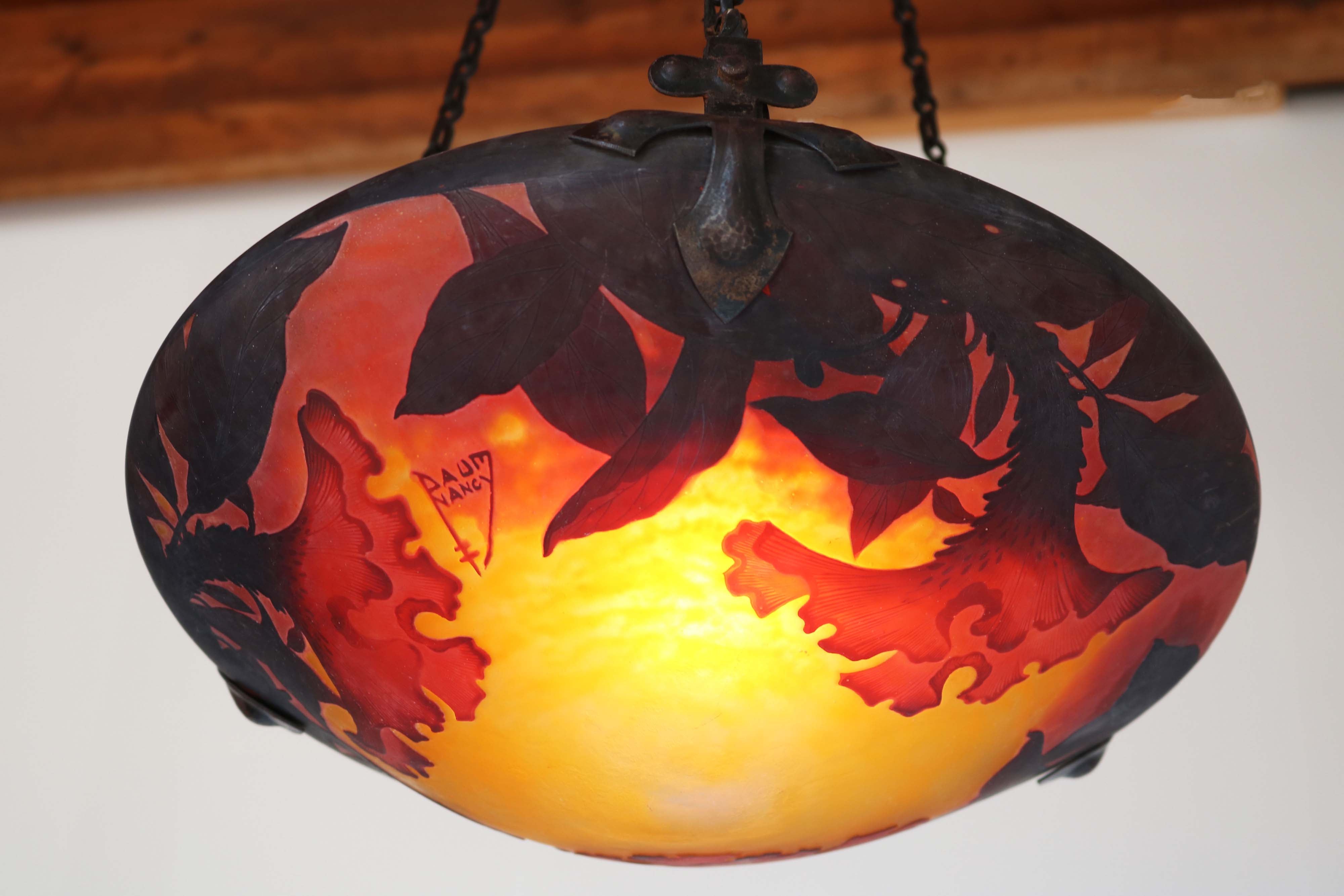 Art Nouveau chandelier by Daum Nancy & Louis Majorelle 1910