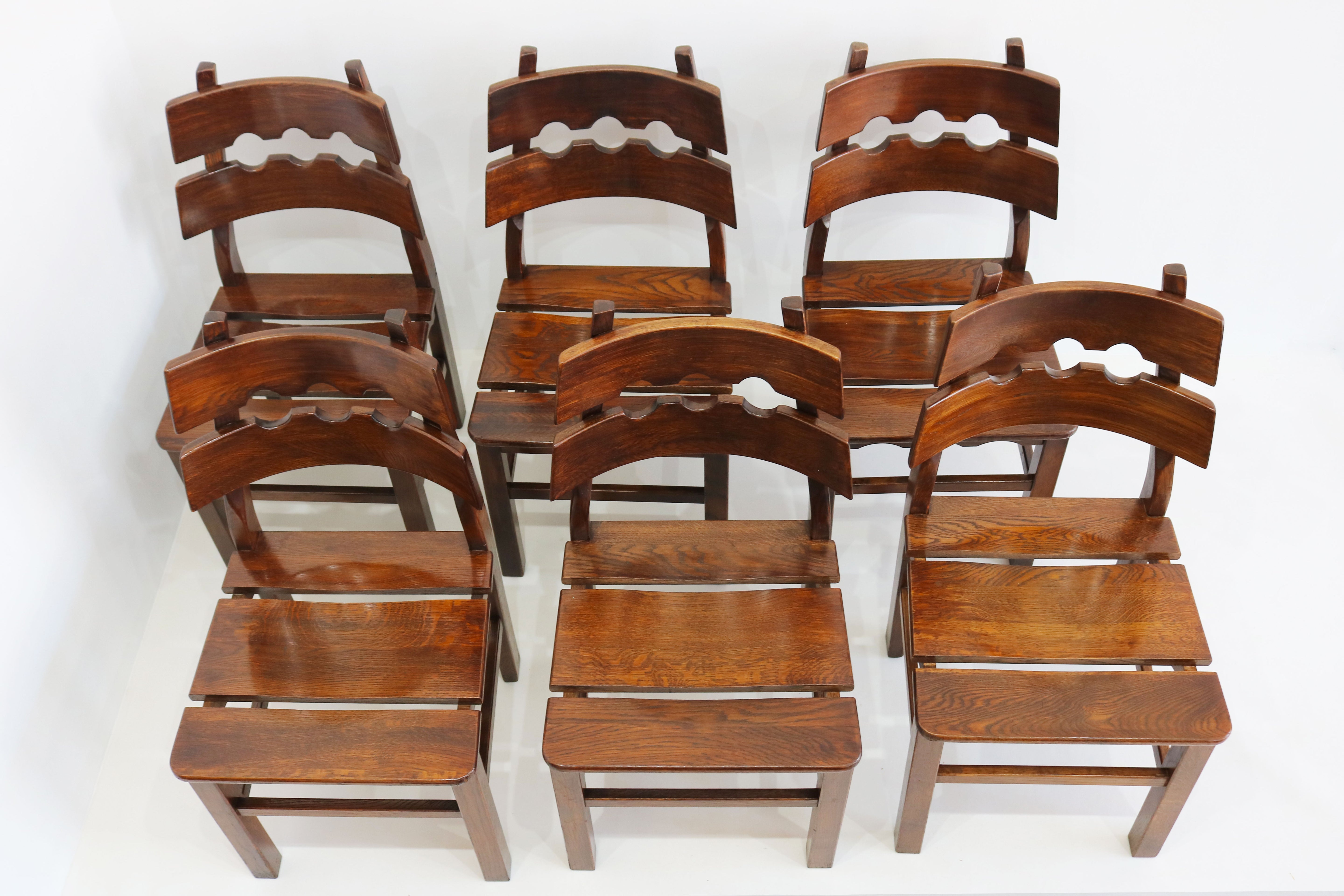 Set of 6 ''Razor Back'' chairs by Henning kjaernulf for Nyrup Møbelfabrik 1970