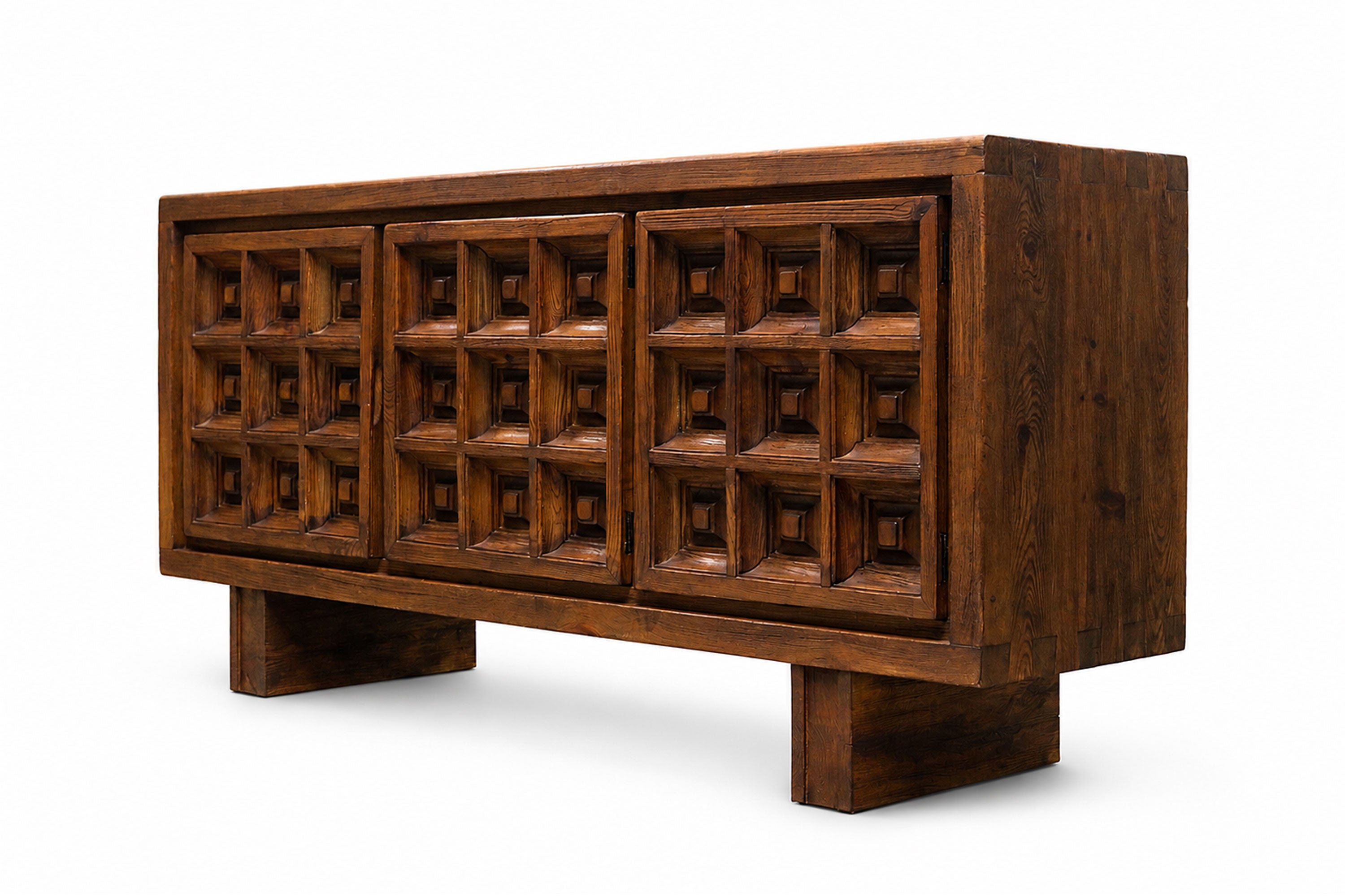 Exquisite Brutalist design sideboard by BIOSCA Spain 1960